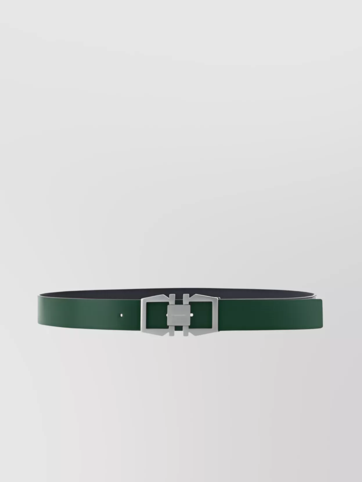 Ferragamo Calfskin Adjustable Belt Silver Buckle In Green