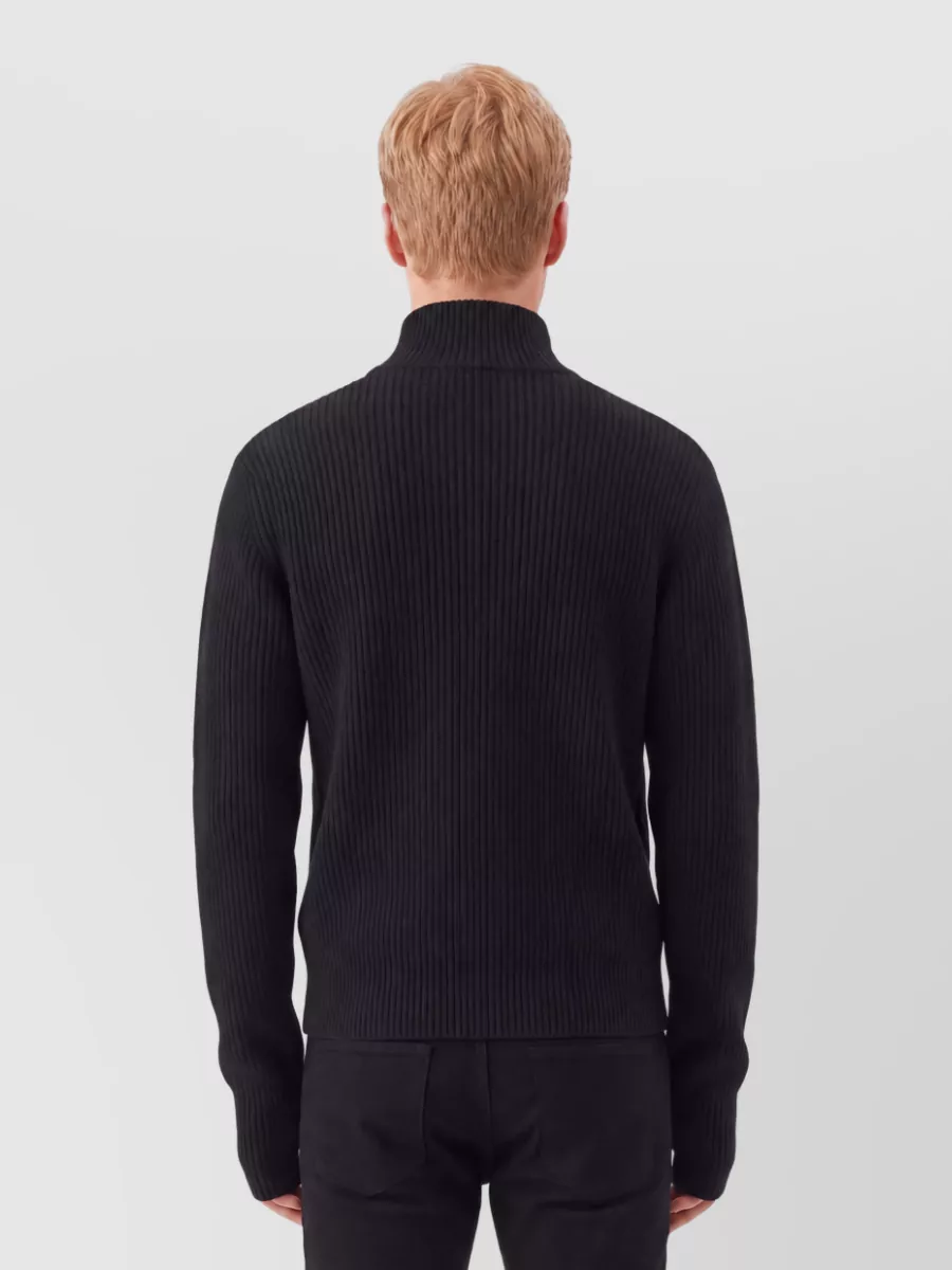 Lemaire Virgin Wool Ribbed Oversized Zip Cardigan