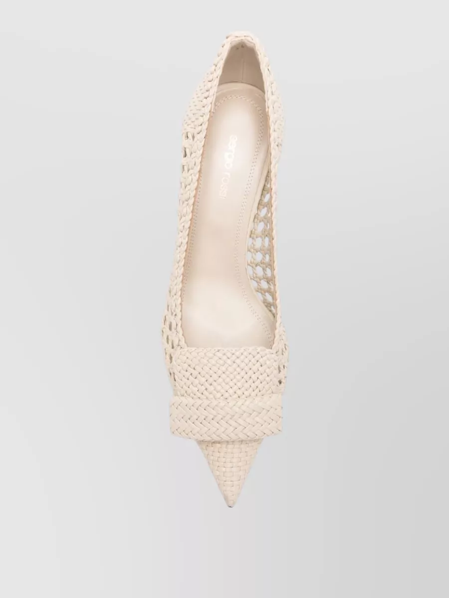 Sergio Rossi Woven Leather Pointed-Toe Pumps