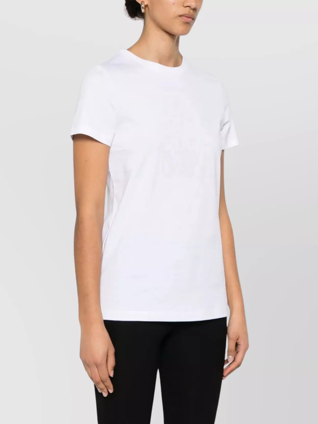 Max Mara Crew Neck Short Sleeves Casual Style Top In White
