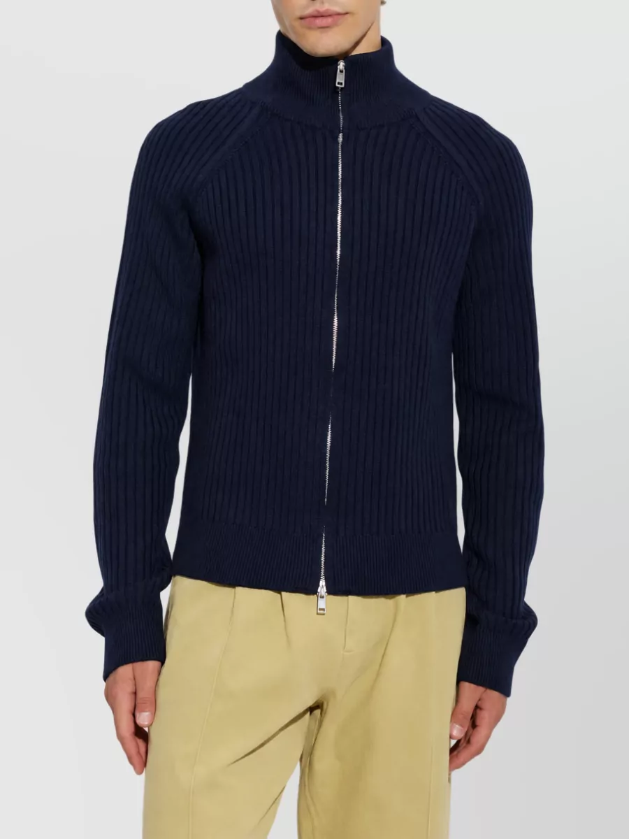 Isabel Marant Wool Ribbed Zip-Up Cardigan