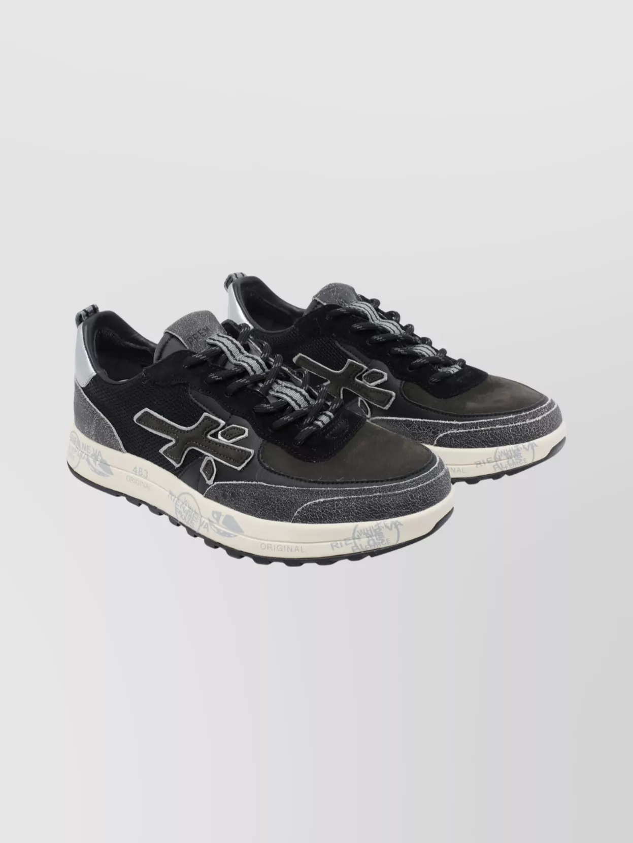 Premiata Contemporary Low Top Sneakers With Contrast Sole