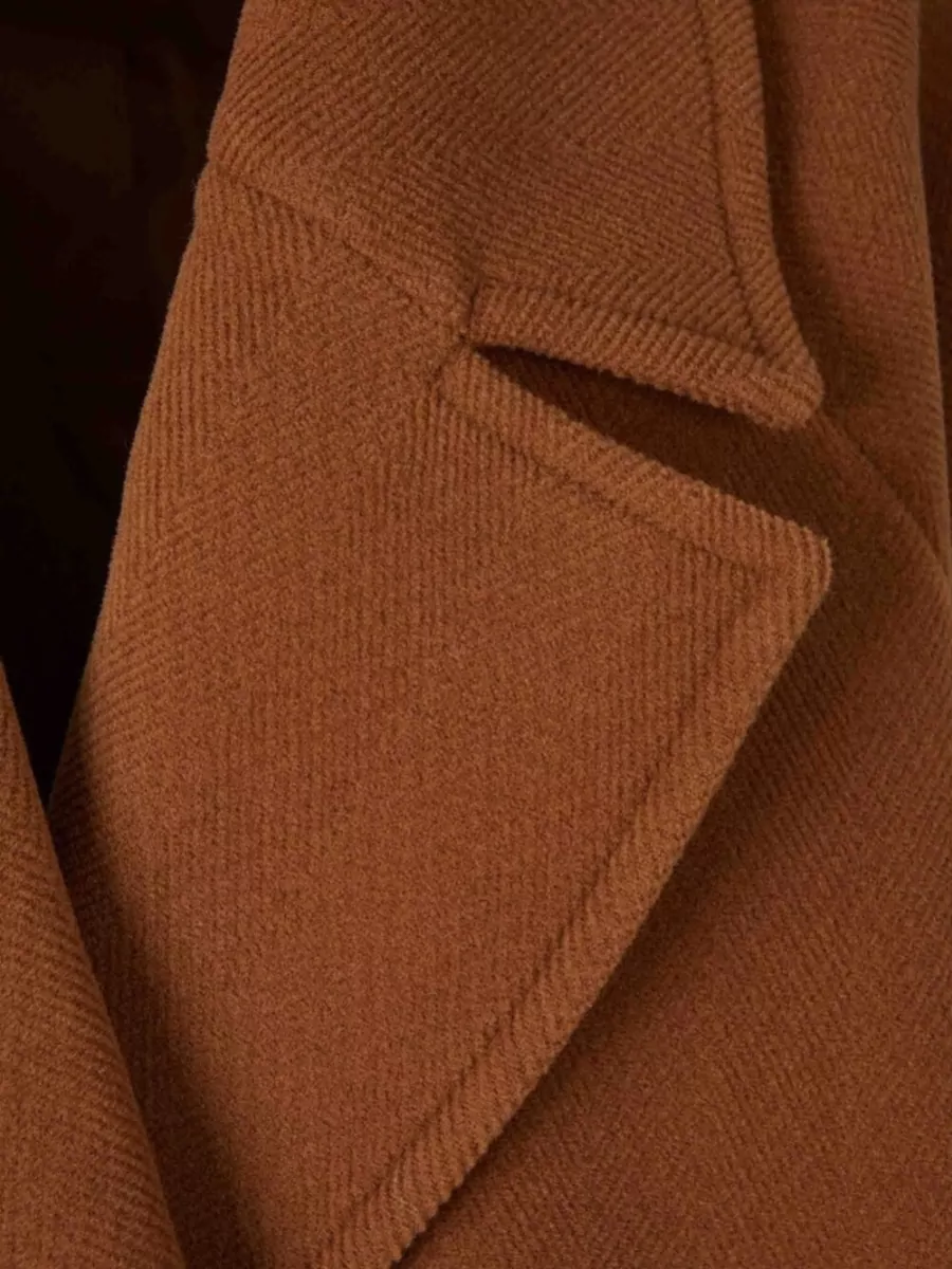 Chloé Wool Double-Breasted Herringbone Short Coat