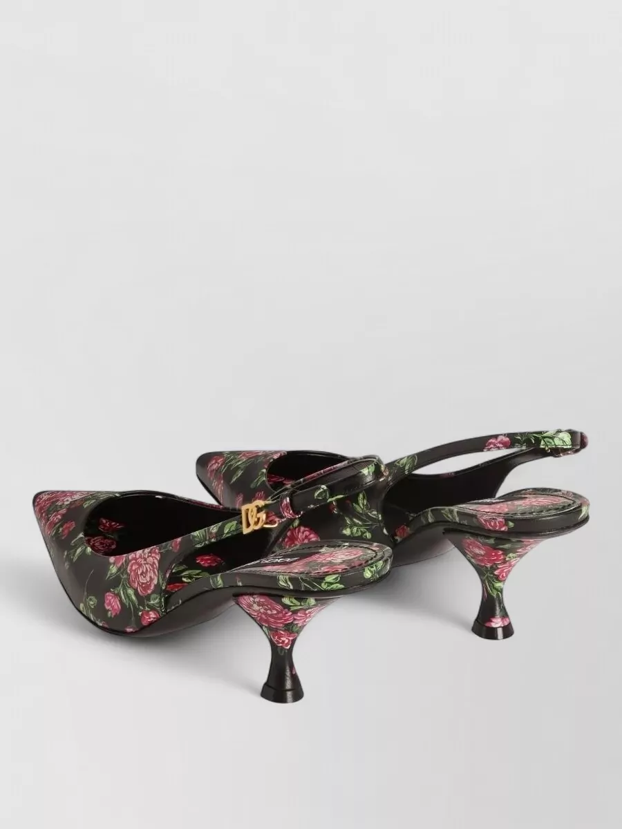 Dolce&Gabbana Lollo Slingback Pumps Floral Kitten Heel