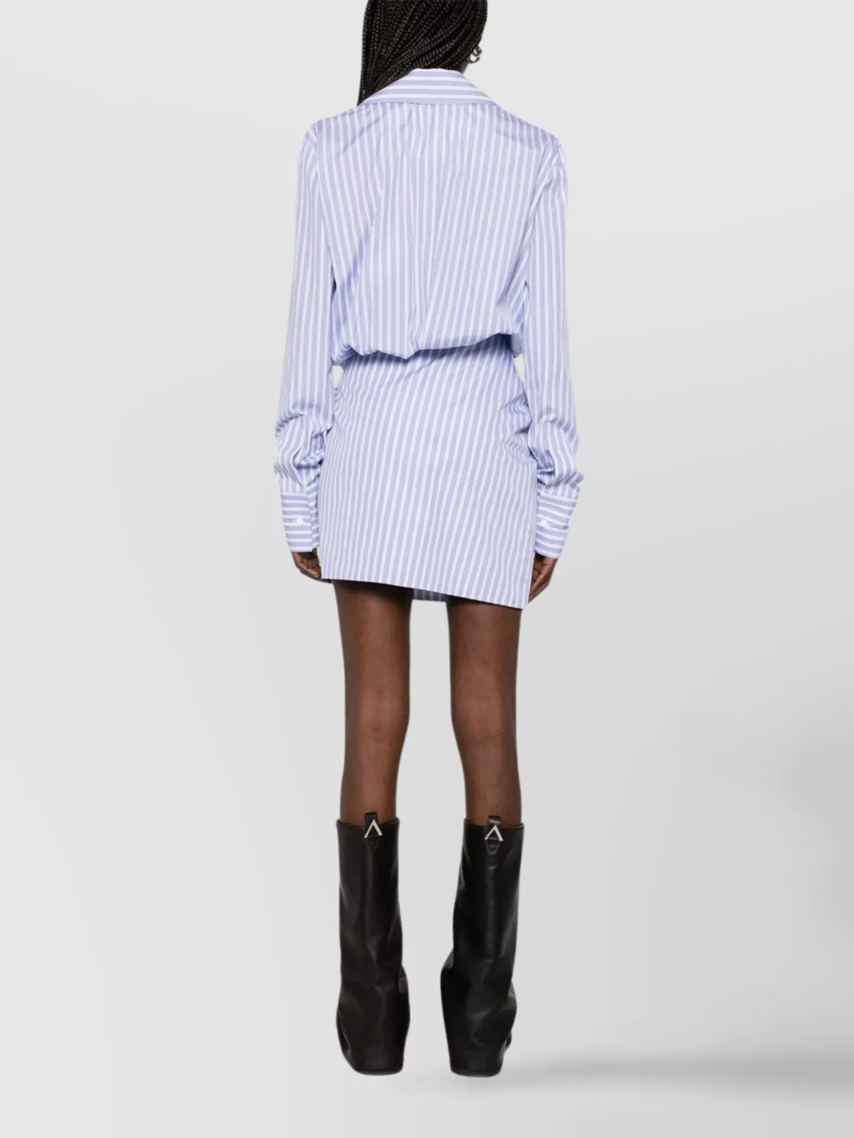 Attico Mini Dress With Stripes And Wrap Design