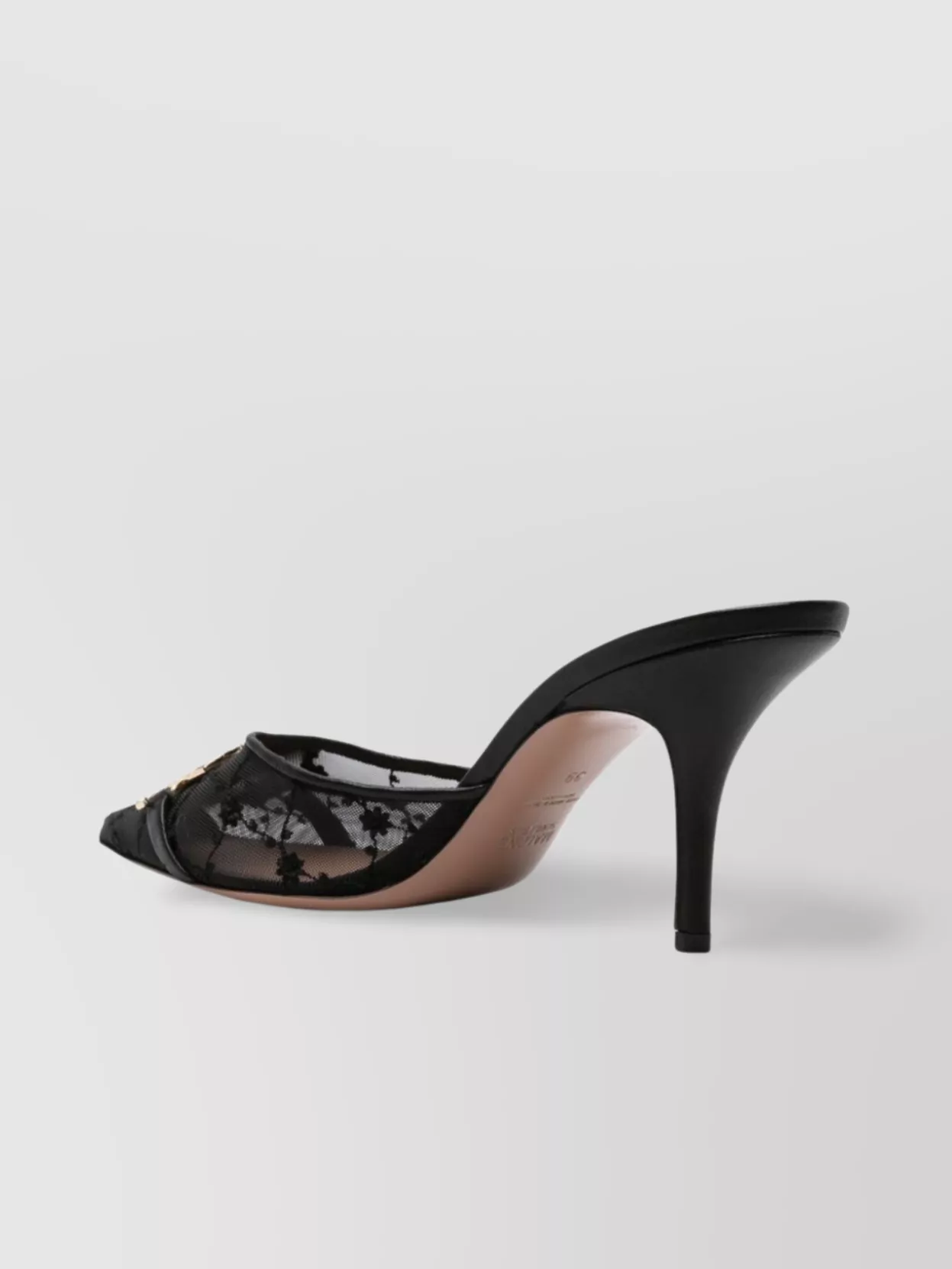 Malone Souliers Floral Embroidery Mesh Stiletto Mules