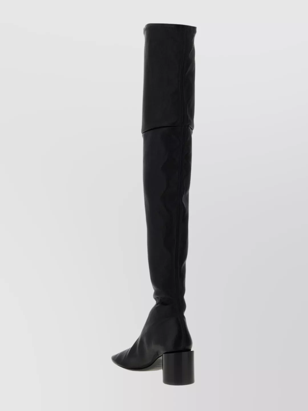 Jil Sander Knee-high Block Heel Nappa Leather Boots In Black