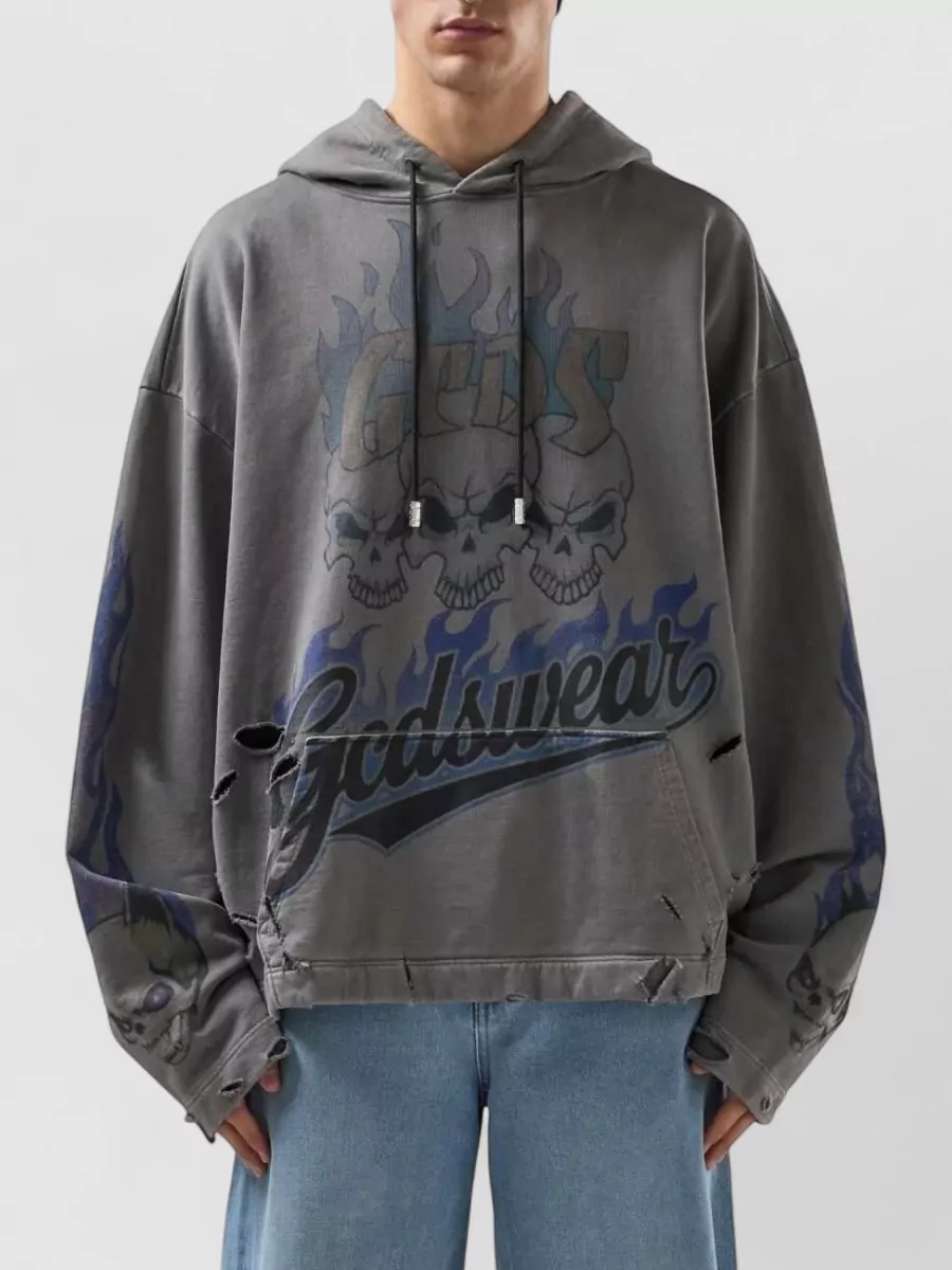 Gcds Printed Cotton Hoodie