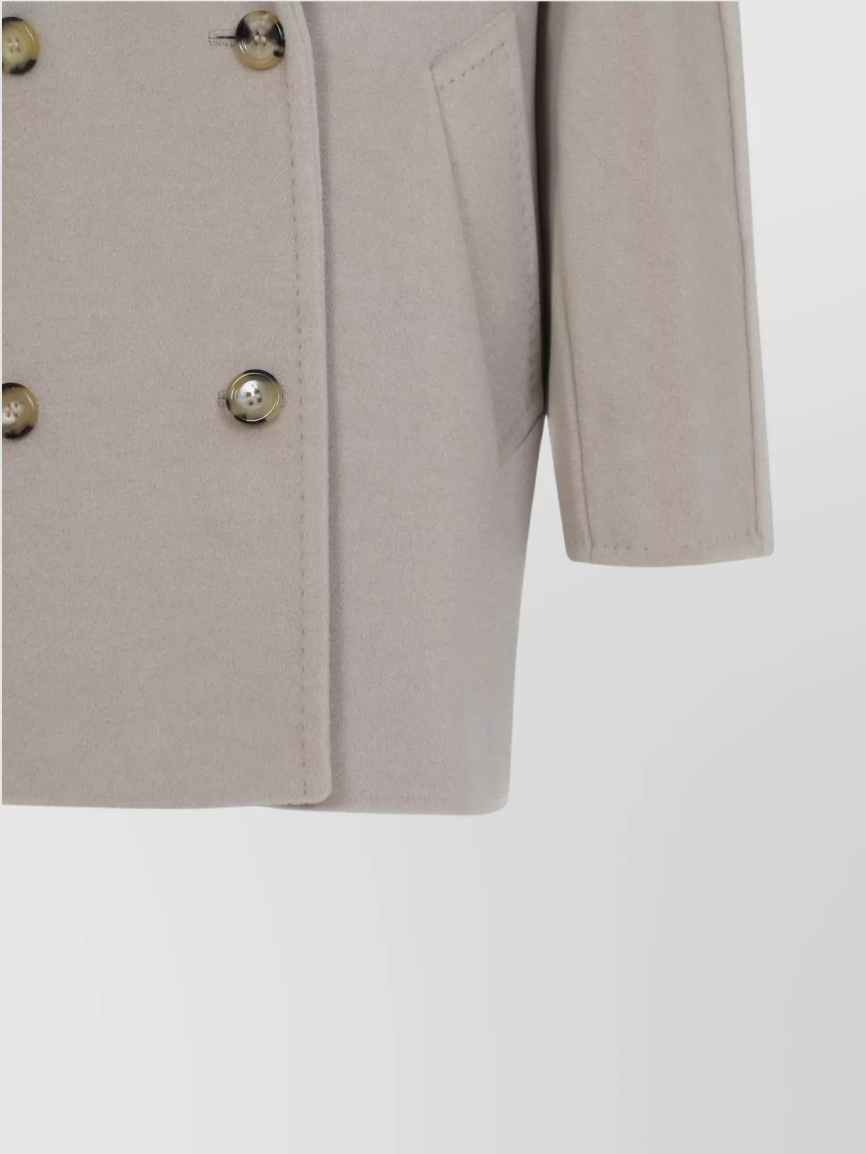Max Mara Rebus Coat With Wool And Cashmere Blend In Neutral