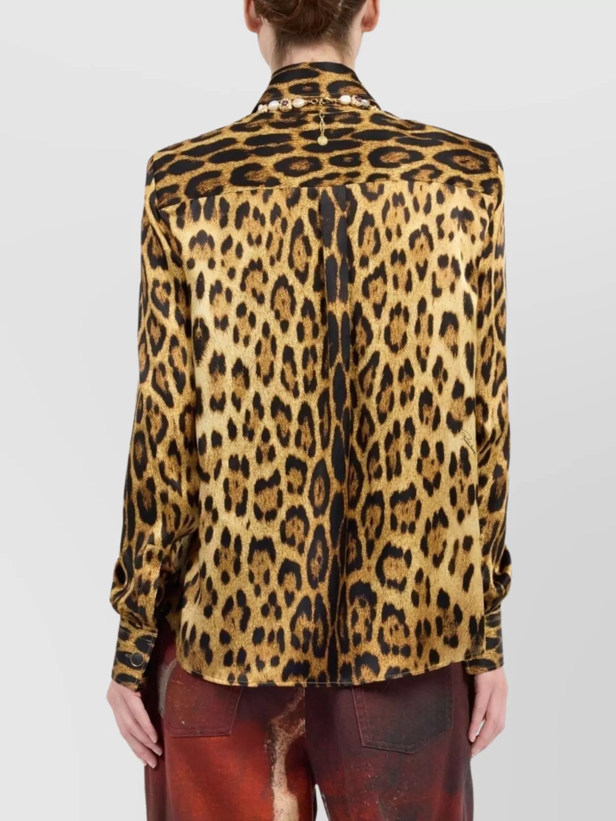 Roberto Cavalli Animal Print Long Sleeve Casual Top