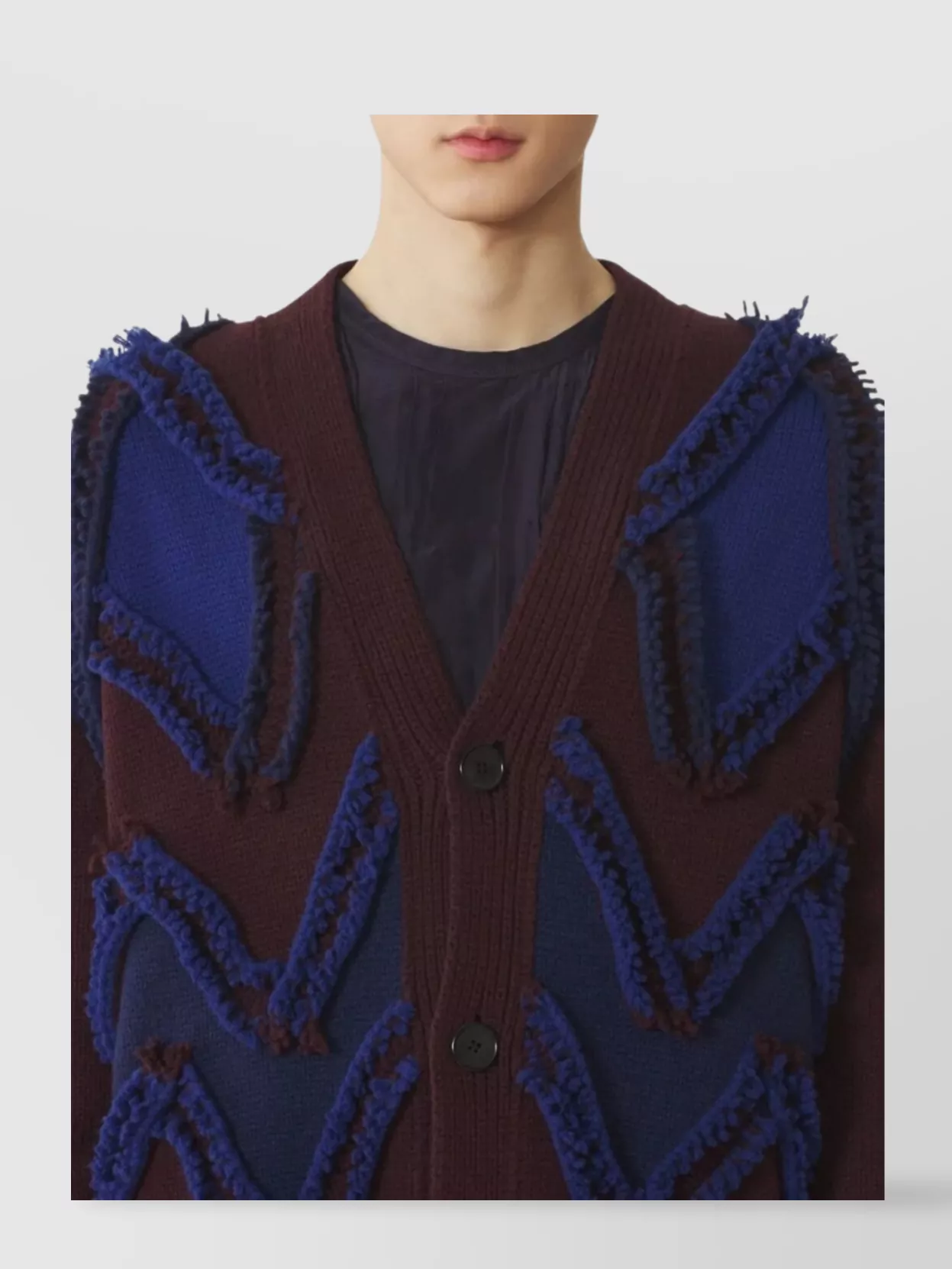 Lanvin Oversized Cardigan Zigzag Design