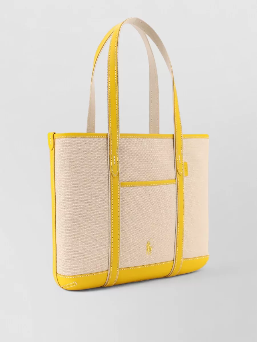 Polo Ralph Lauren Canvas Shoulder Bag Embroidered Front Logo