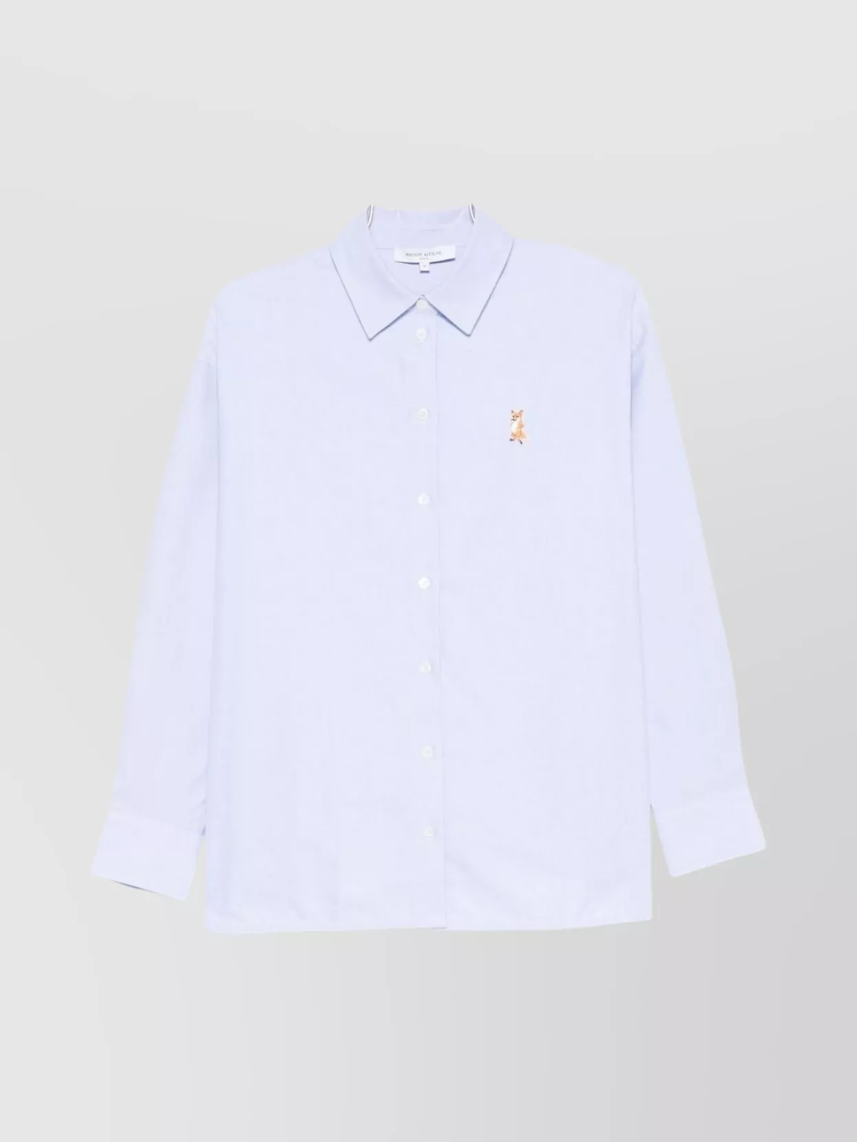 Maison Kitsuné Cotton Shirt With Long Sleeves And Structured Collar In White