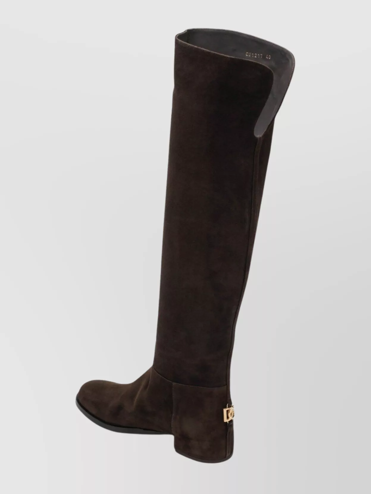 Dolce & Gabbana Over-the-knee Suede Block Heel Boots In Brown