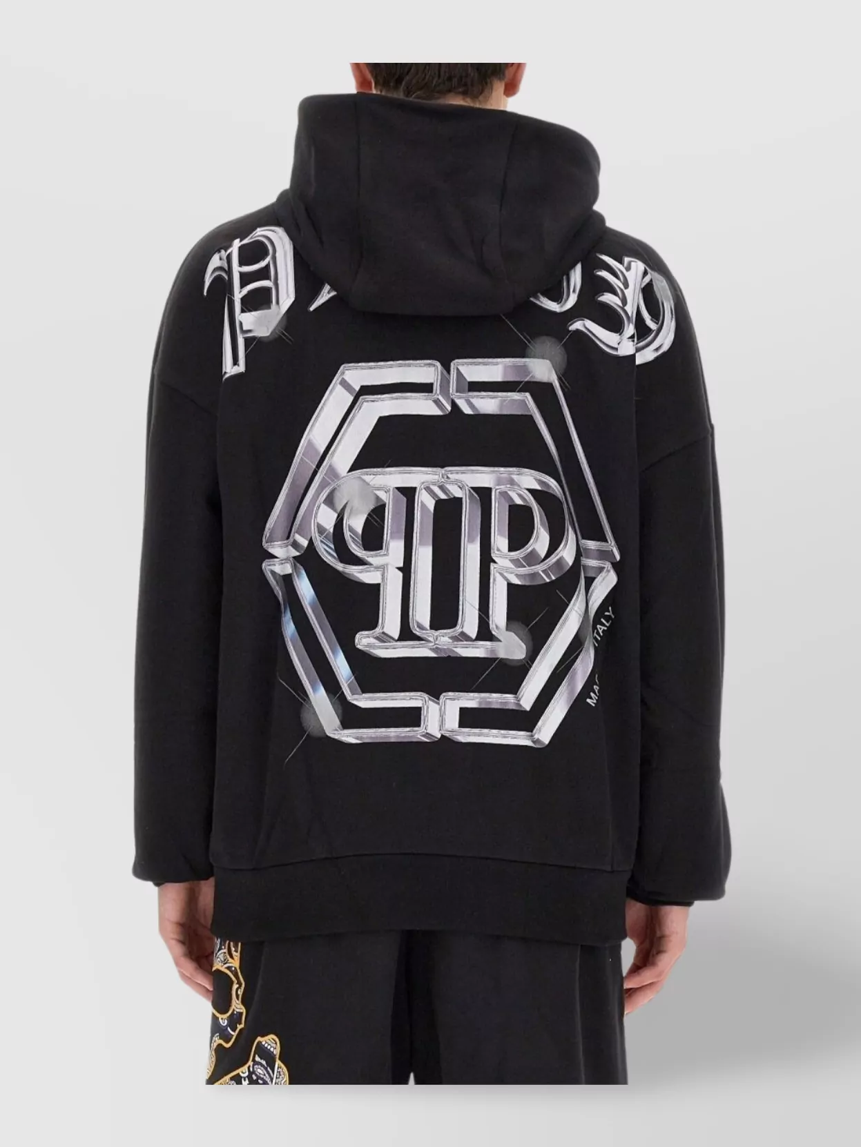 Philipp Plein Graphic Print Hooded Oversize Sweater