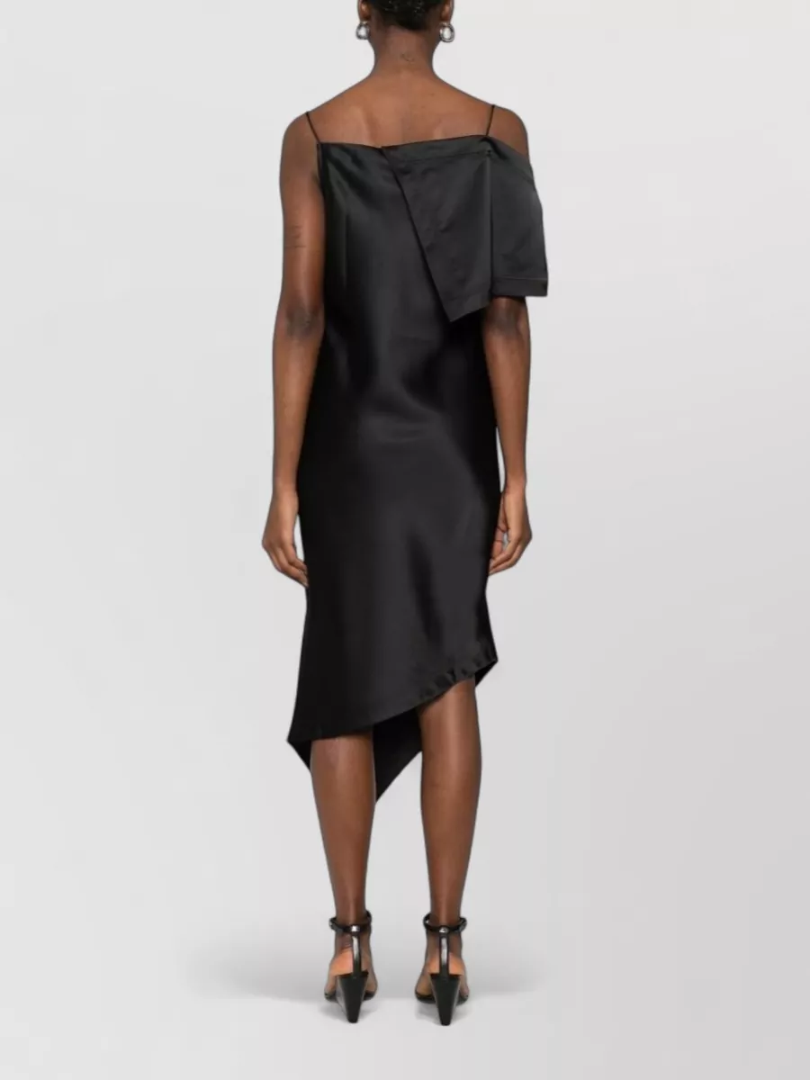 Iro Draped Asymmetric Spaghetti-Strap Midi Dress