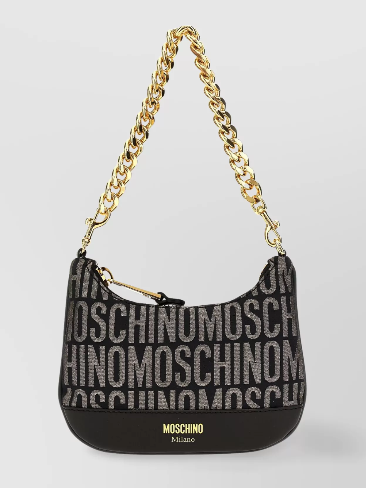 Moschino Chain Strap Logo Shoulder Bag In Black