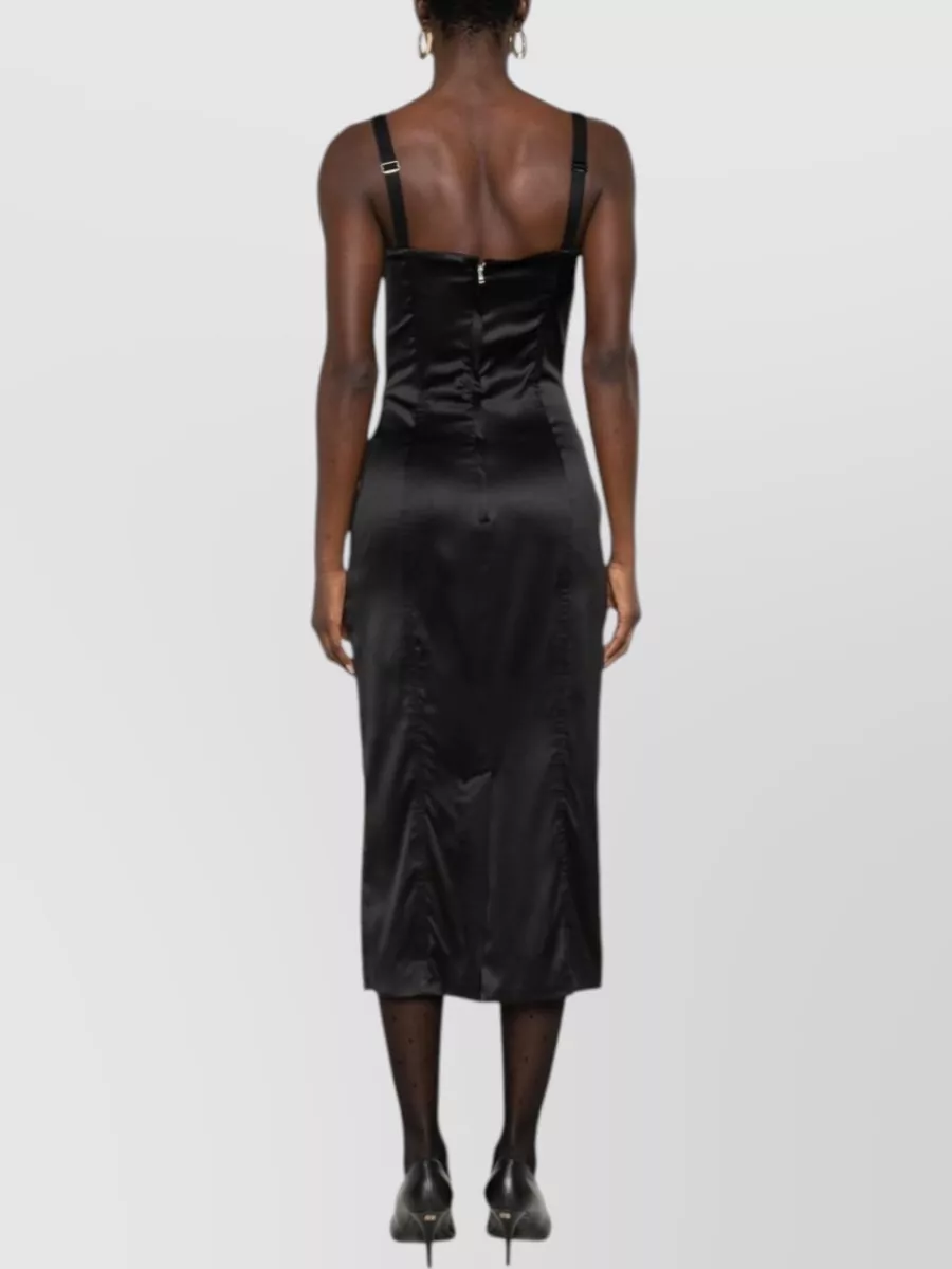Dolce&Gabbana Silk Cupped Bust Midi Dress