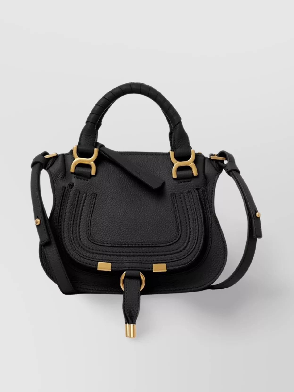 Shop Chloé Marcie Versatile Leather Mini Bag In Black