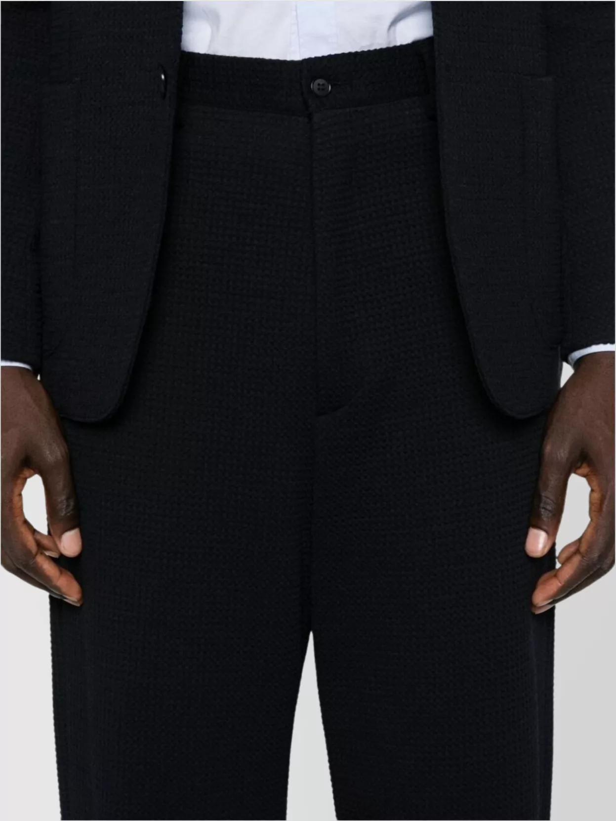Giorgio Armani Wide Leg Trousers In Textured Fabric