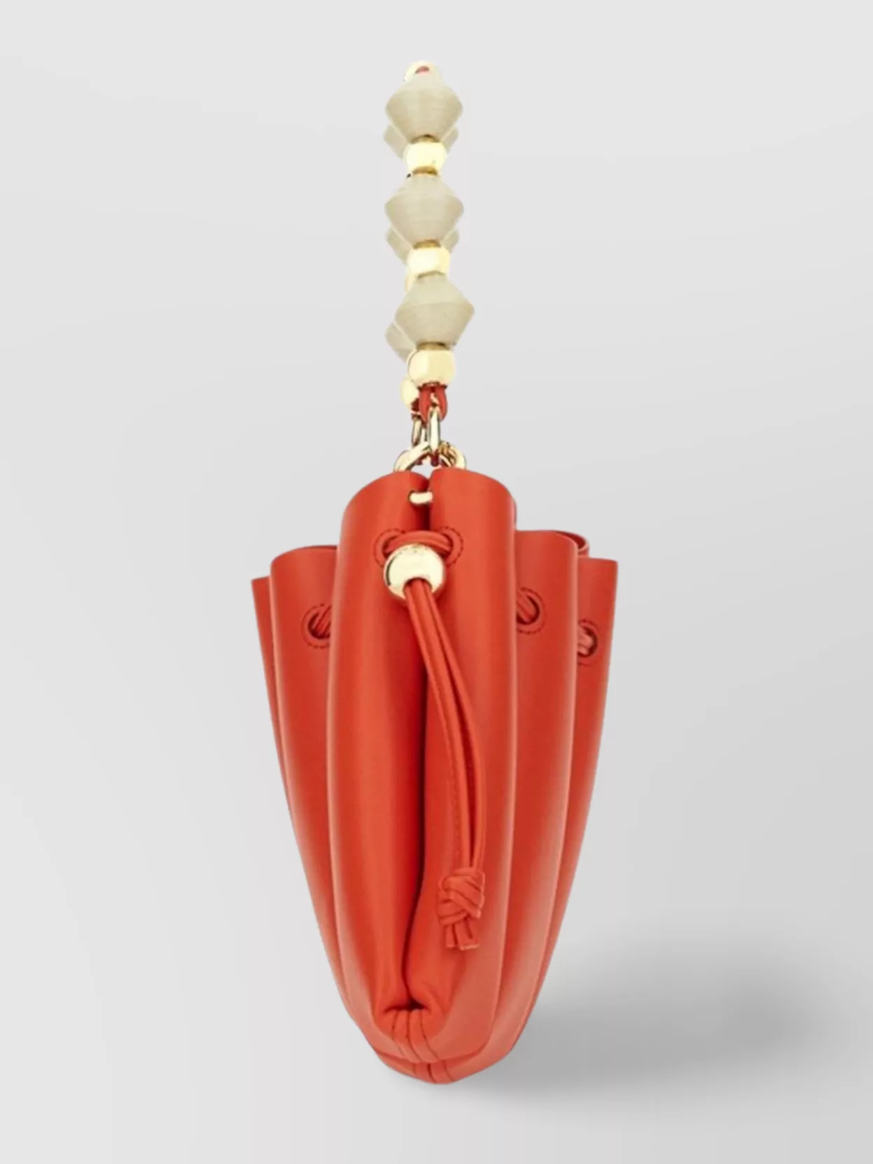 Themoiré Pleated Beaded Handle Shoulder Bag