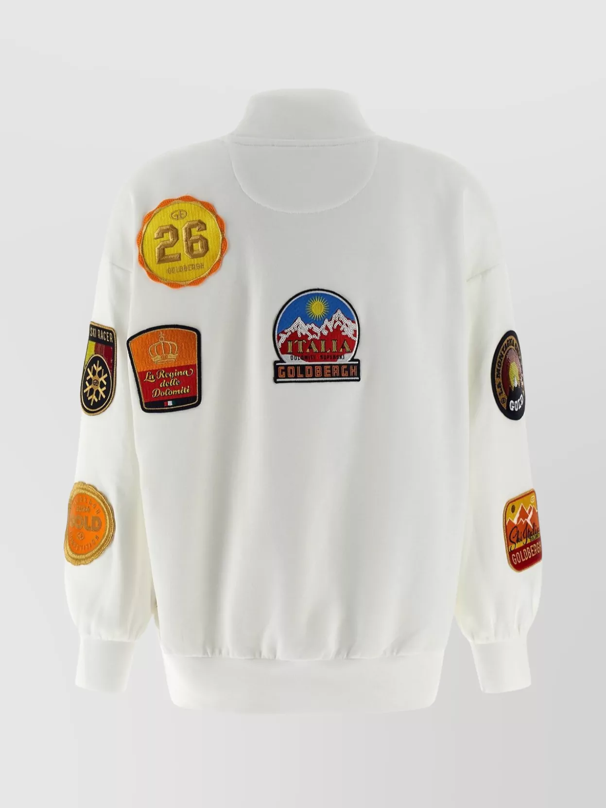 Goldbergh High Neck Sweatshirt Embroidered Patches In White