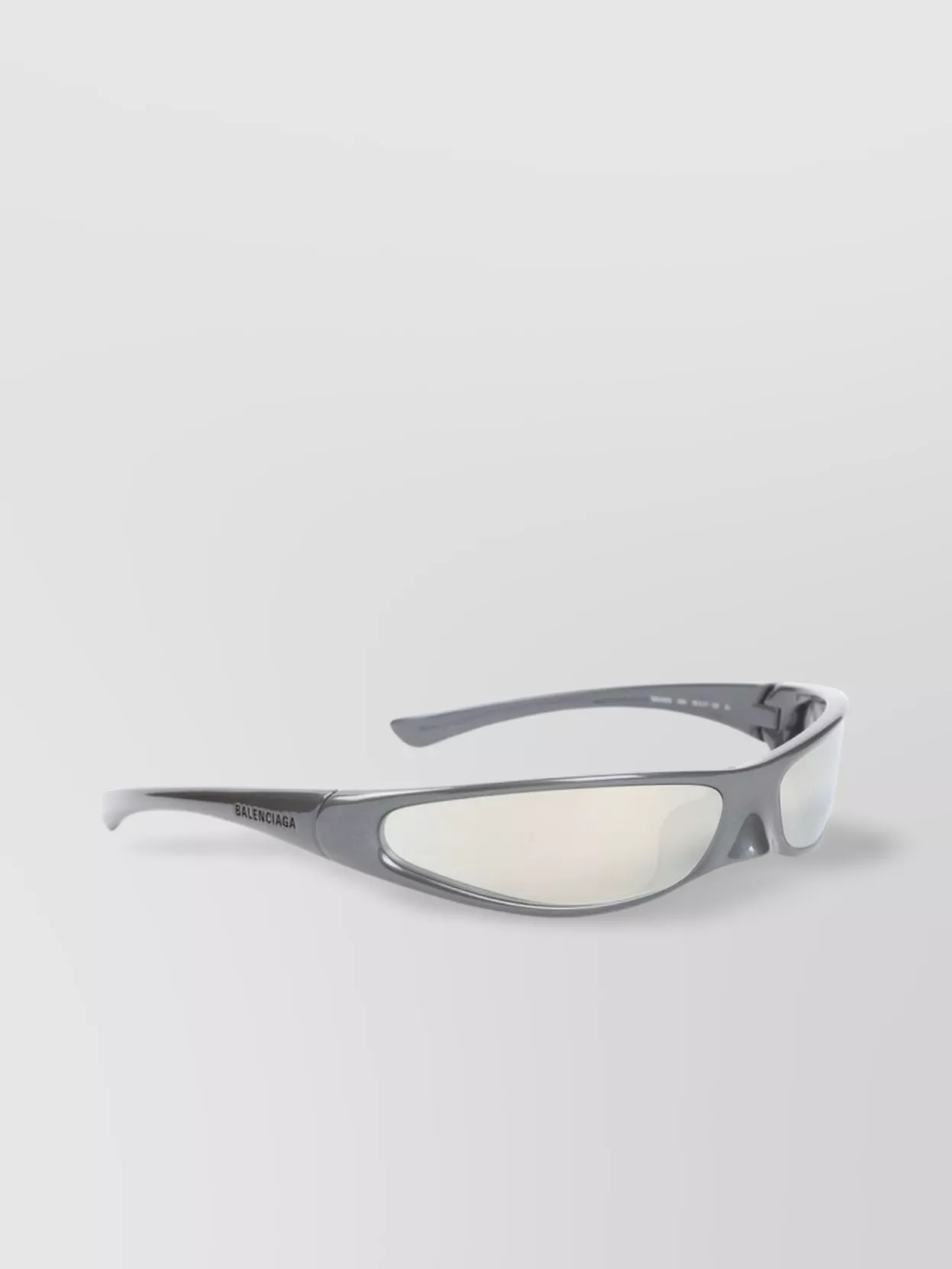 Balenciaga Curved Rectangular Smoky Lenses Sunglasses