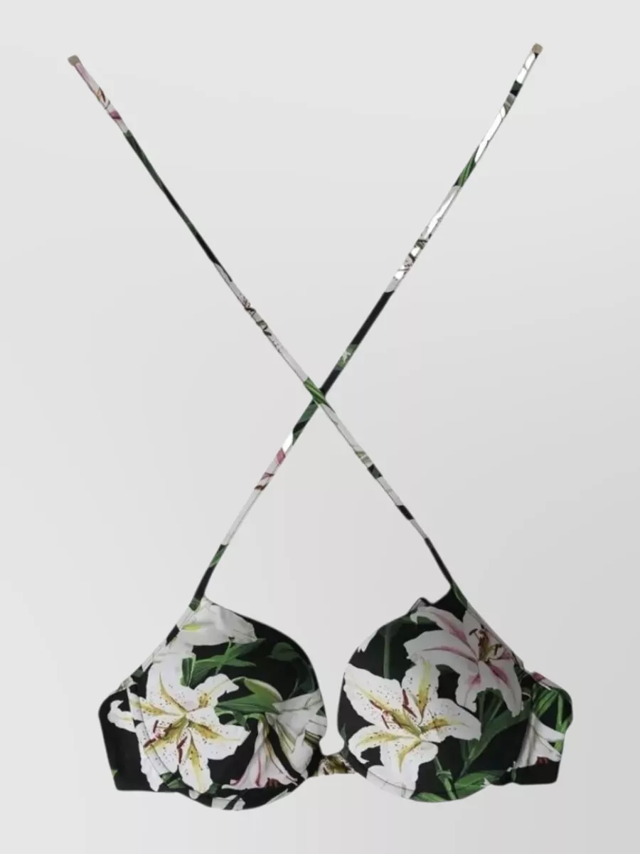 Dolce&Gabbana Floral-Print Halterneck Bikini Top