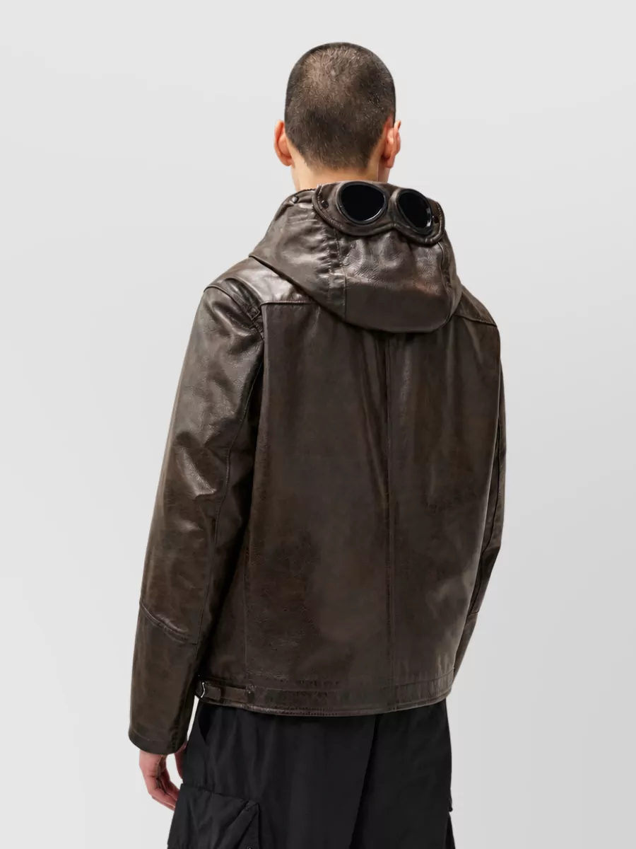 C.p. Company Leather Hooded Jacket