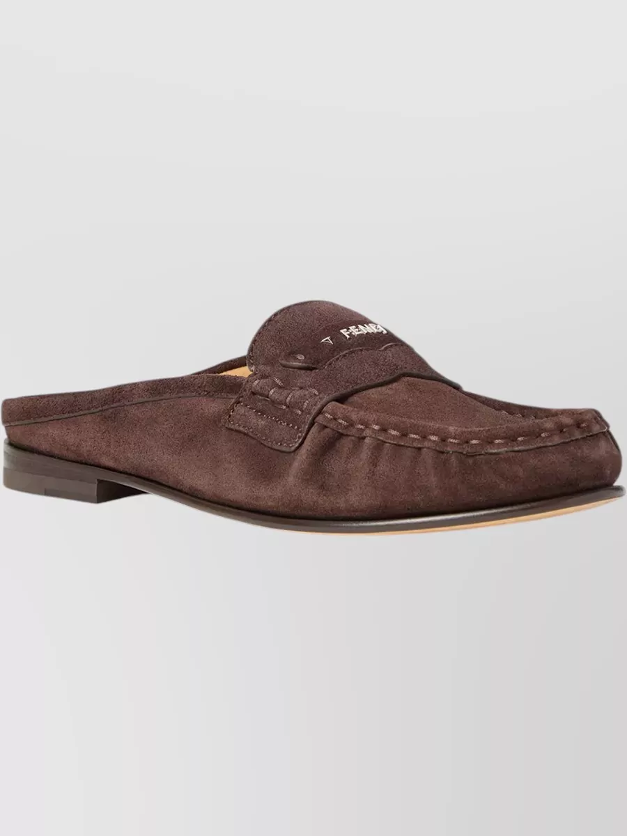 Fendi Leather Scrunch Loafers