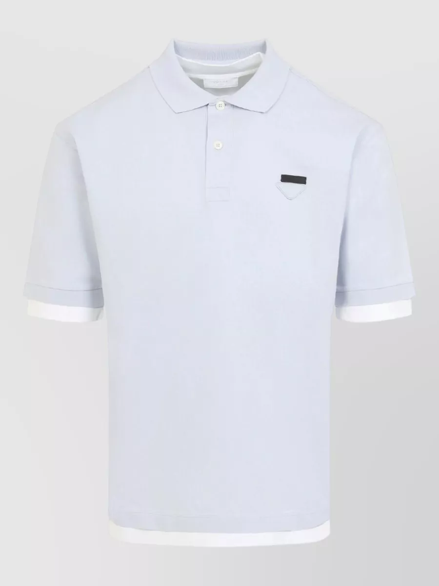 Prada cotton boxy-fit short-sleeve polo shirt