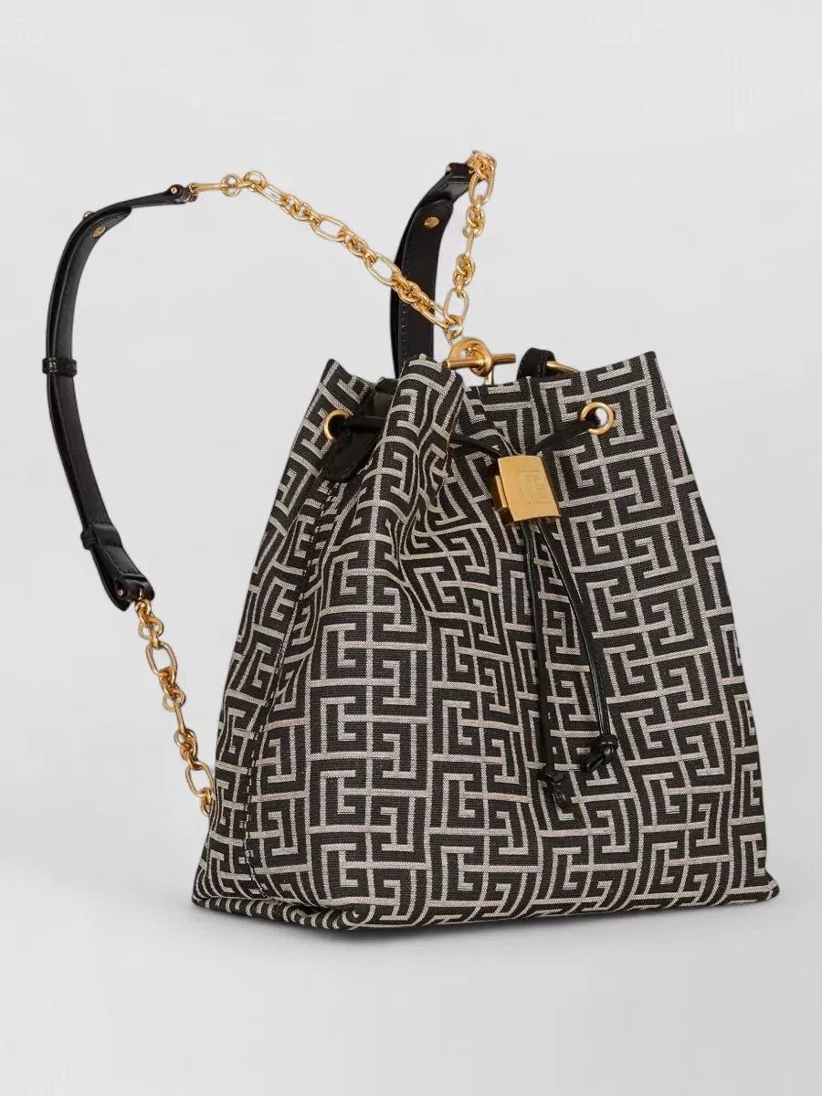 Balmain Sync Monogram Bucket Bag