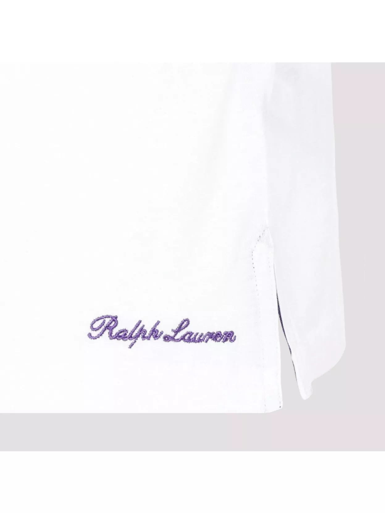 Ralph Lauren Purple Label Embroidered Logo Crew Neck T-Shirt With Side Slits