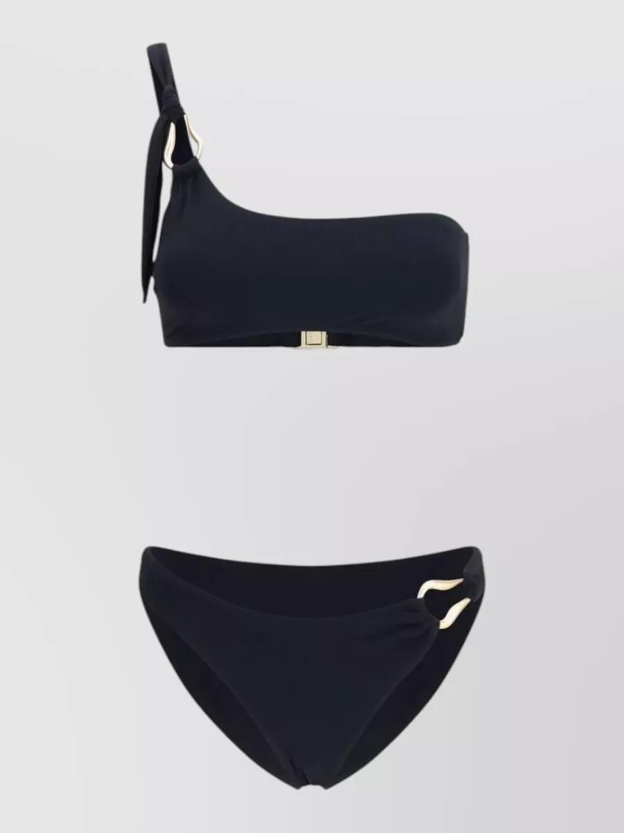 Zimmermann One-Shoulder Knotted Bikini Set