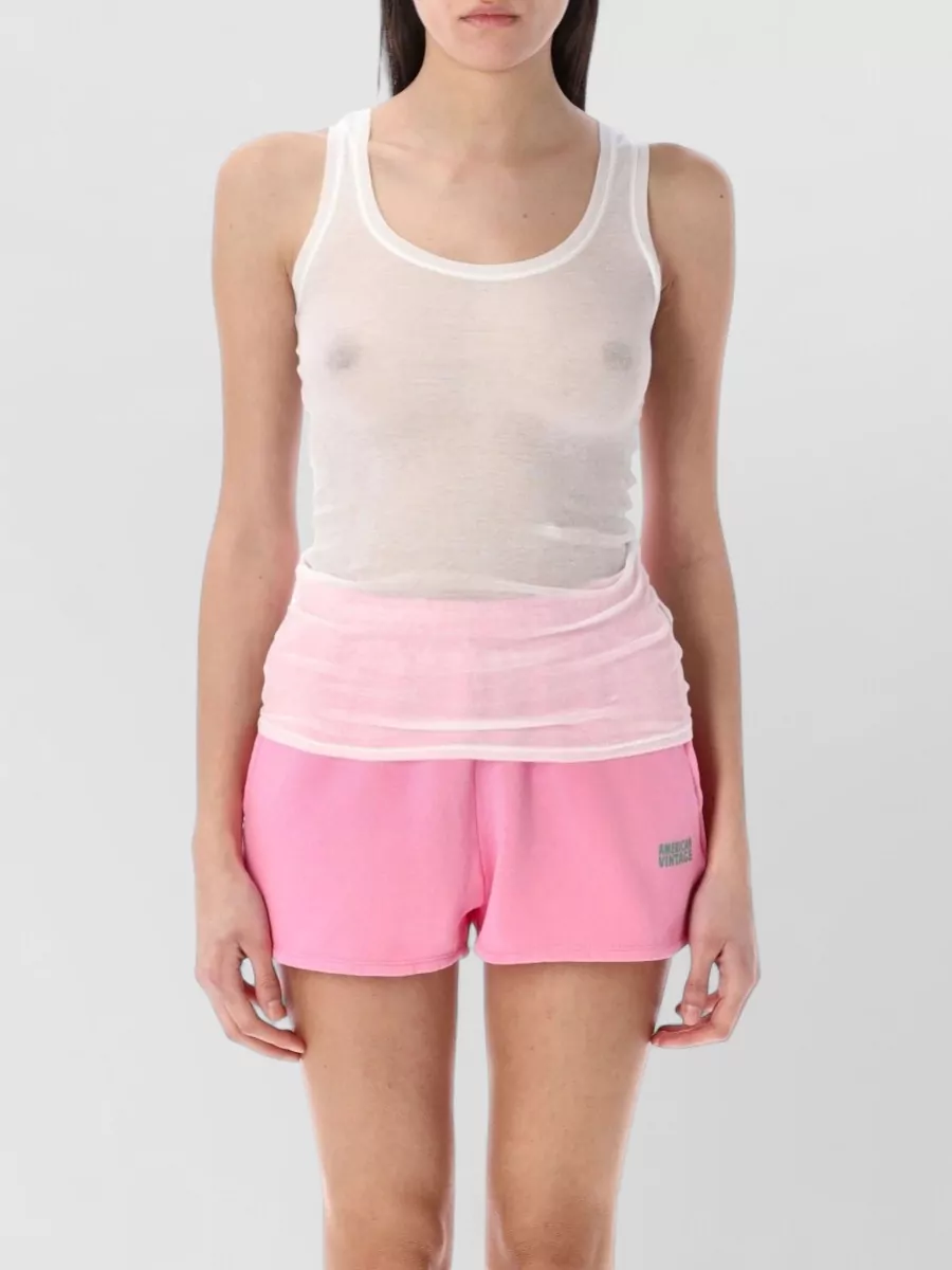 American Vintage Cotton Scoop Neck Sleeveless Tank Top