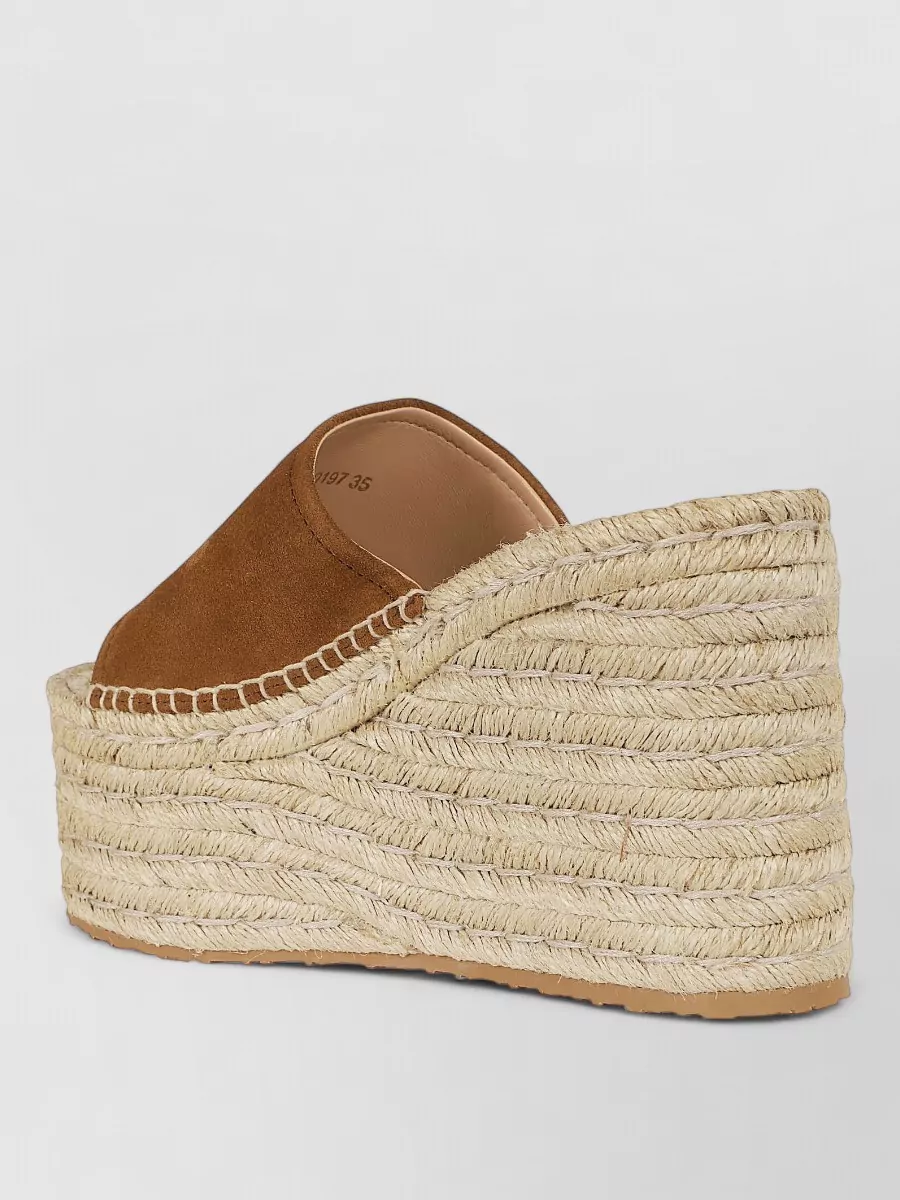 Gianvito Rossi Leather Platform Espadrille Mules