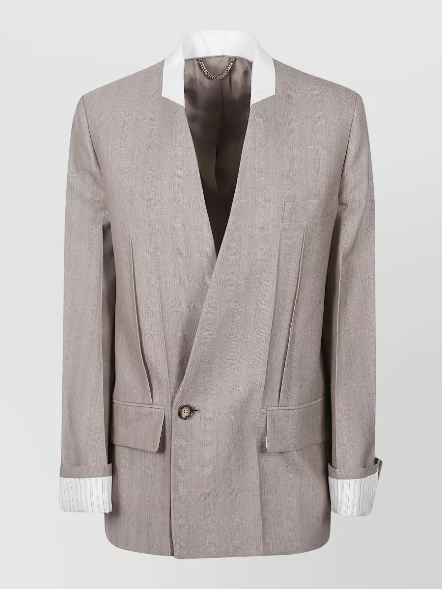 Victoria Beckham Collarless suit jacket