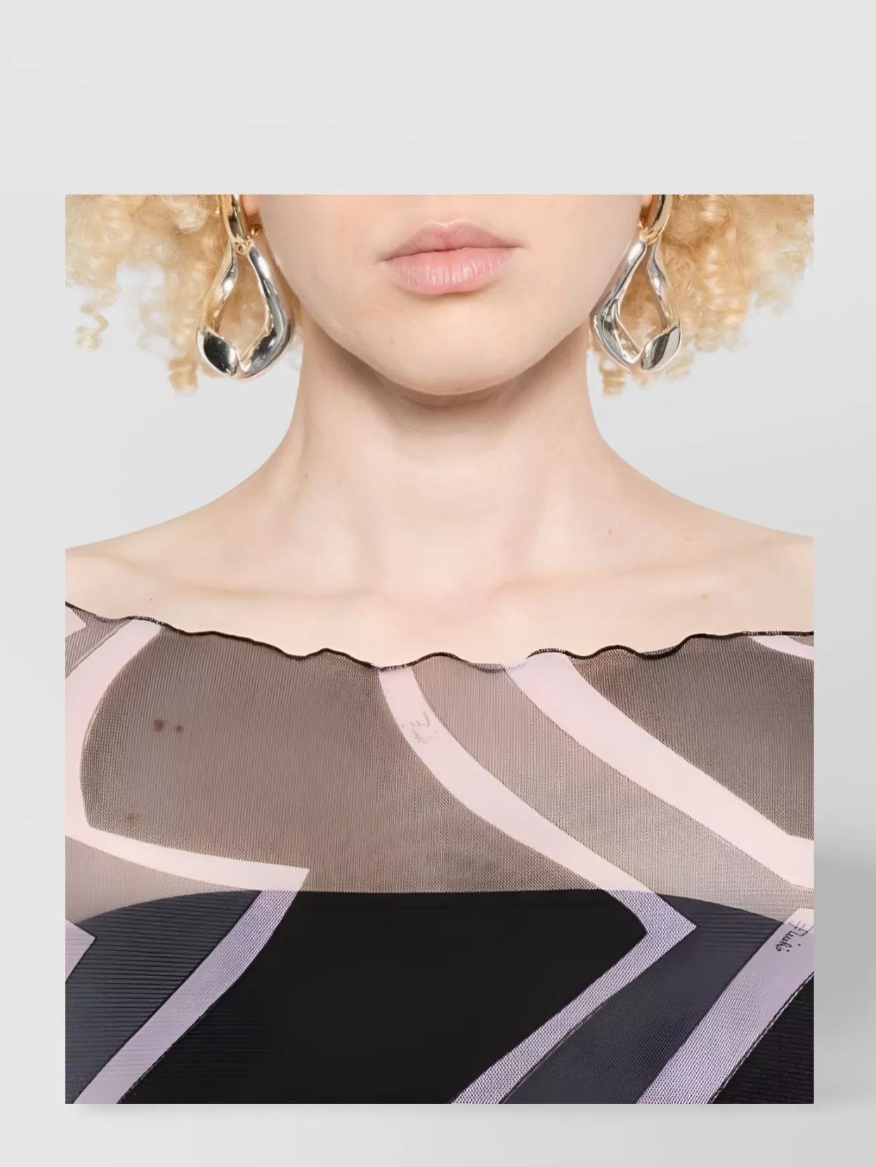 Pucci Maxi Dress With Abstract Pattern And Long Sleeves