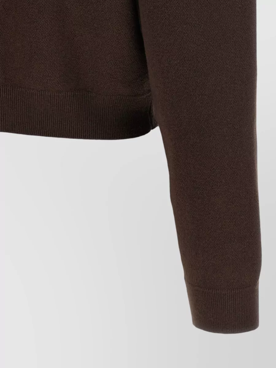 Rotate Birger Christensen Firm Knit Cropped Crew Neck Long-Sleeve Cardigan