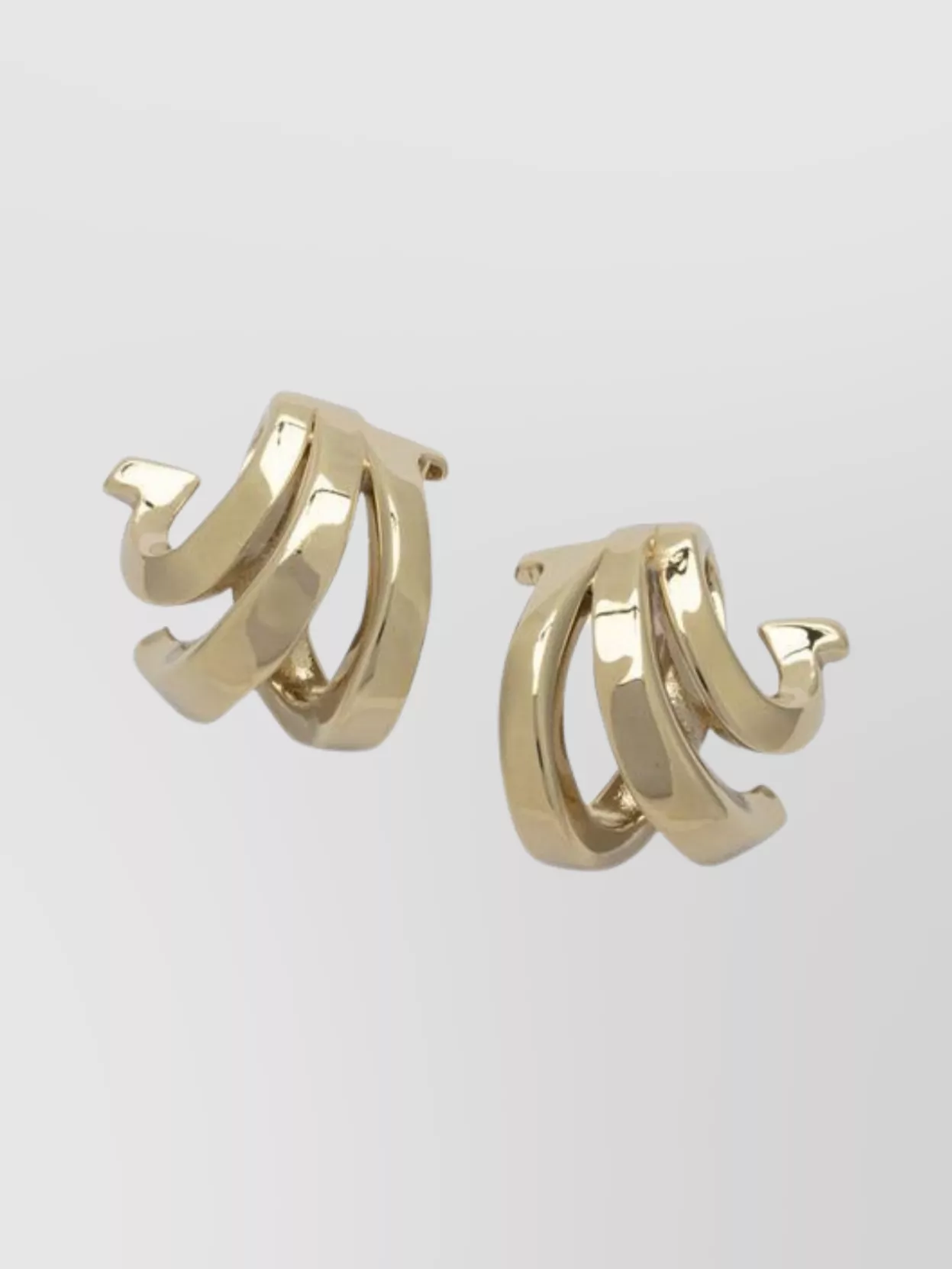 Ferragamo Curved Gancini Design Polished Earrings In Gold