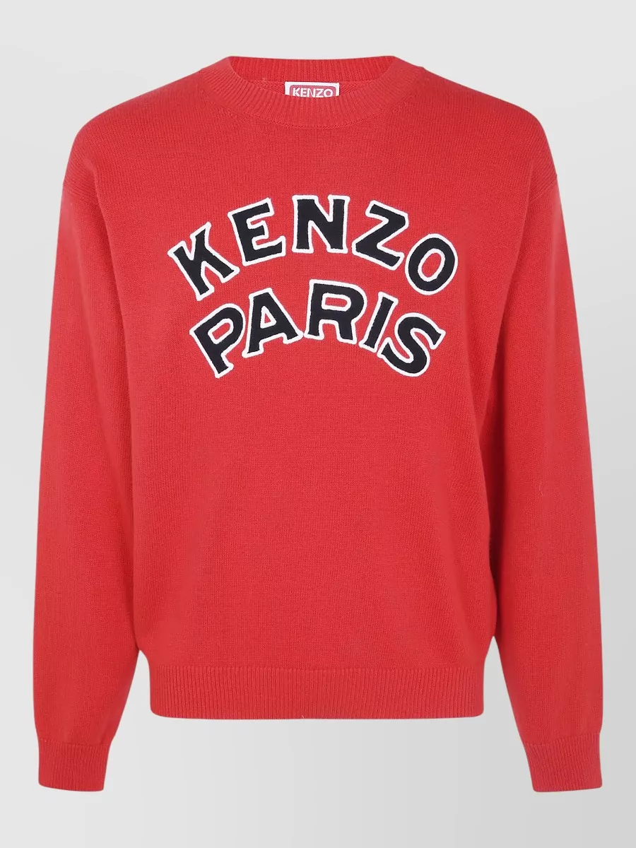 Kenzo wool v-neck ribbed hem jumper