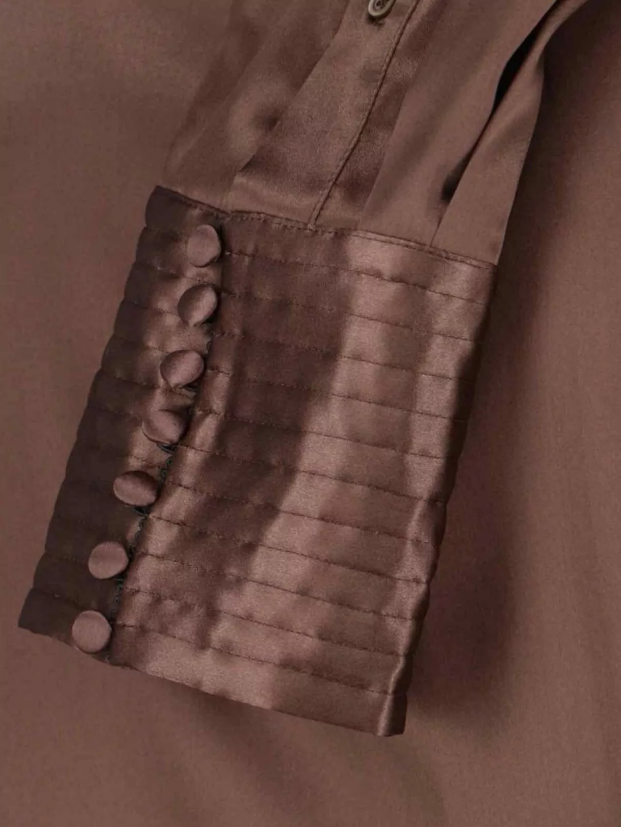 Dries Van Noten Satin Long Sleeve Draped Top With Buttons