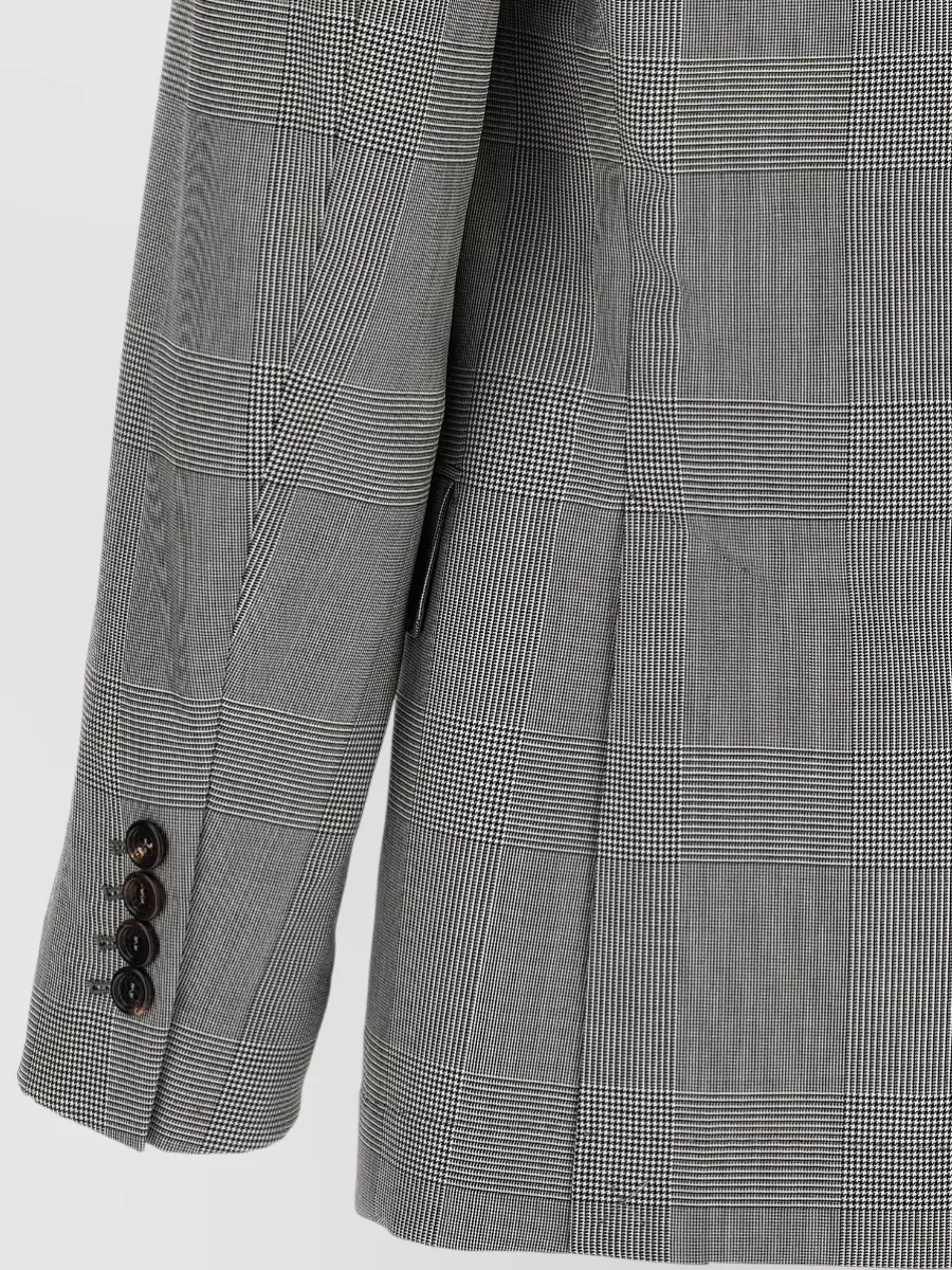 Brunello Cucinelli Wool Prince Of Wales Single-Breasted Suit Jacket