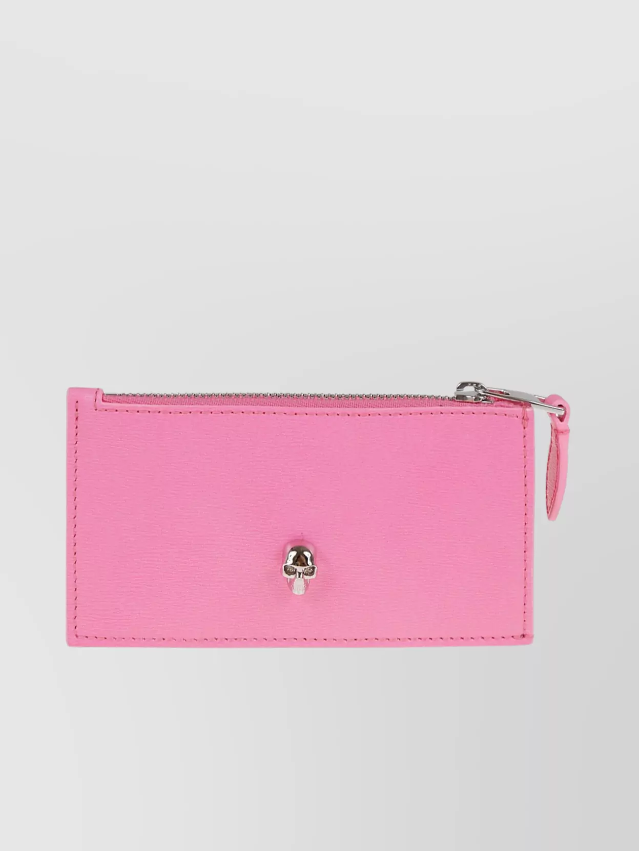 Shop Alexander Mcqueen Skull Compact Leather Wallet With Detail In Pink