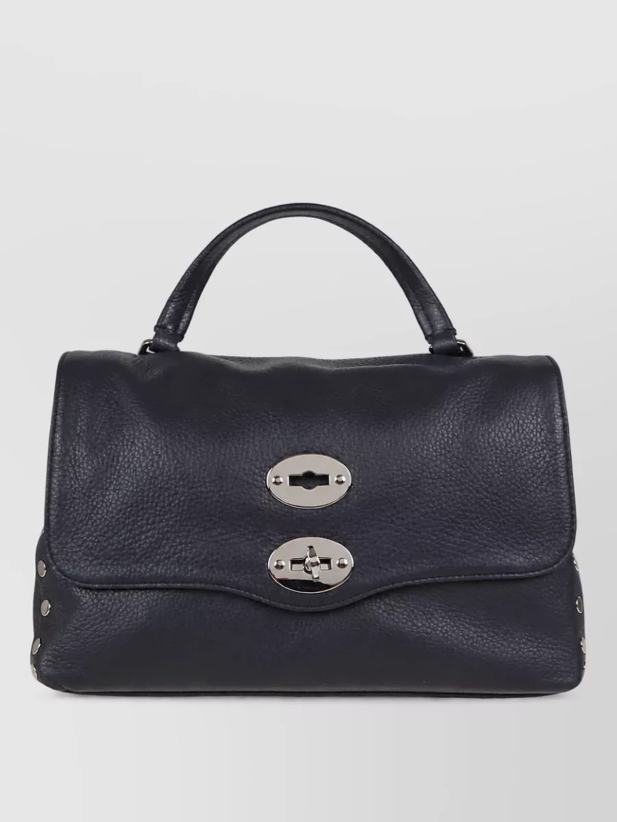 Zanellato Calf Leather Studded Shoulder Bag