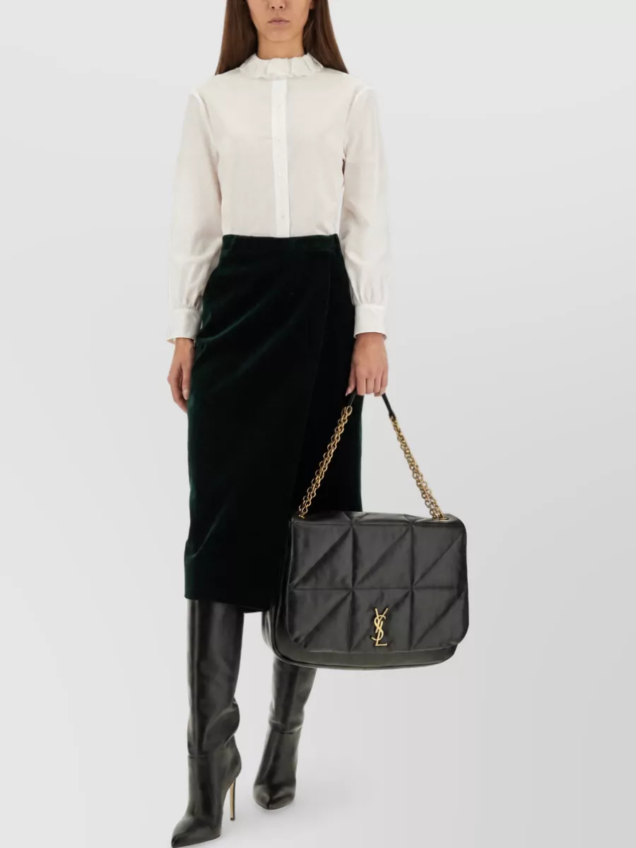 Saint Laurent Cotton Pierrot Collar Blouse