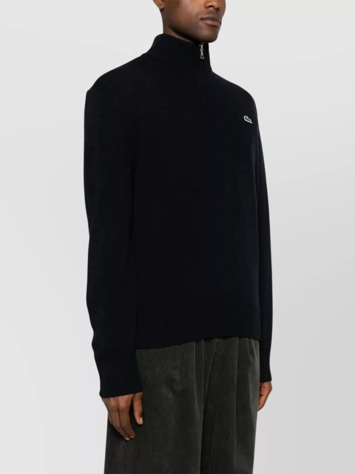 Lacoste Ribbed Cuff And Hem Knit Sweater