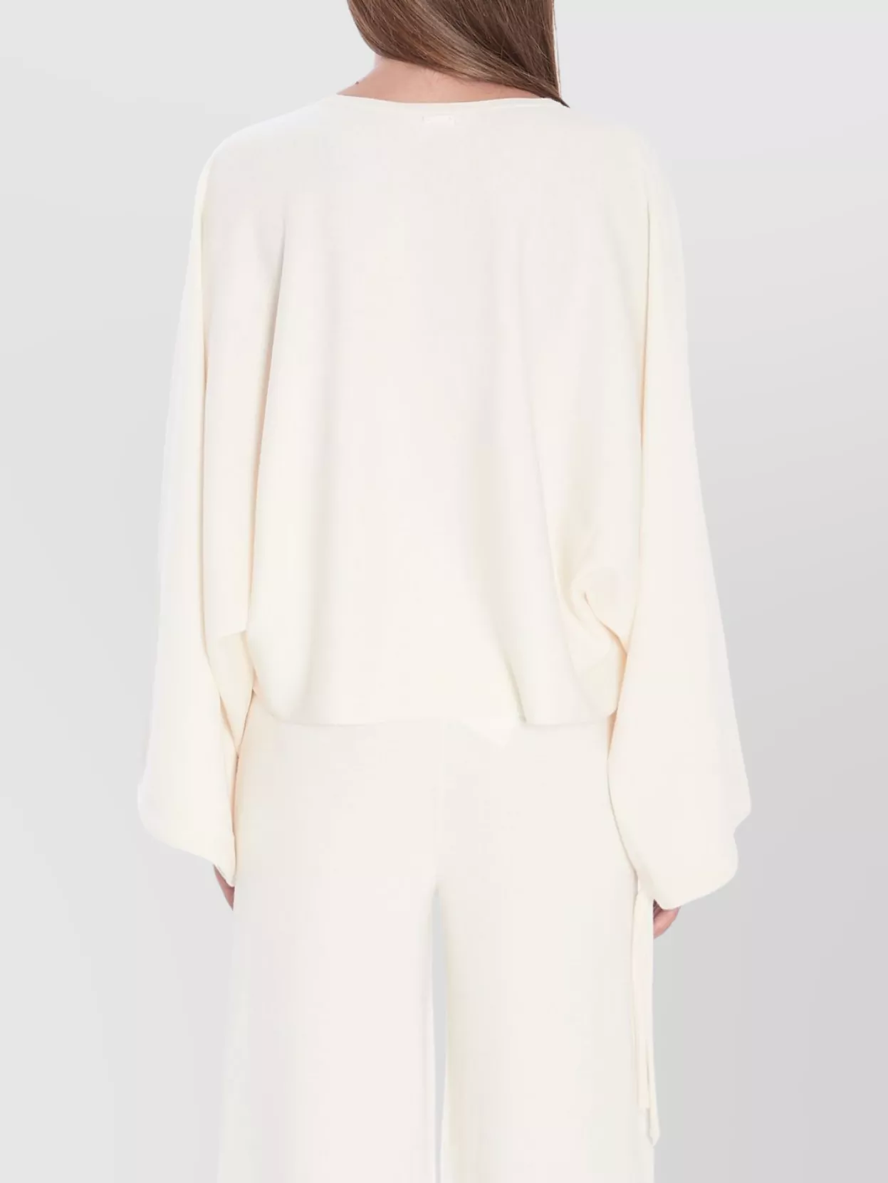 Max Mara Wool Batwing Sleeve Cropped Sweater
