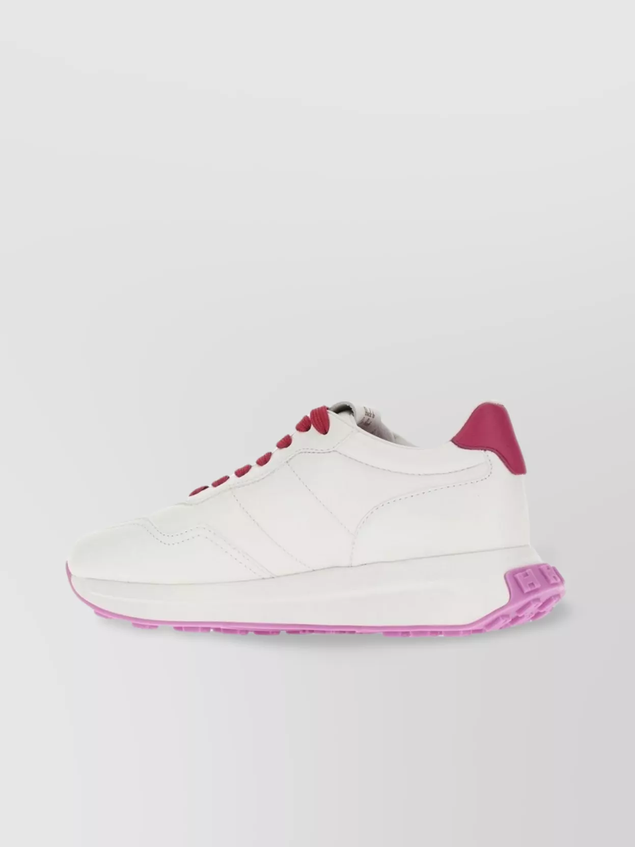 Hogan Leather Sneakers With Contrasting Heel And Sole In White