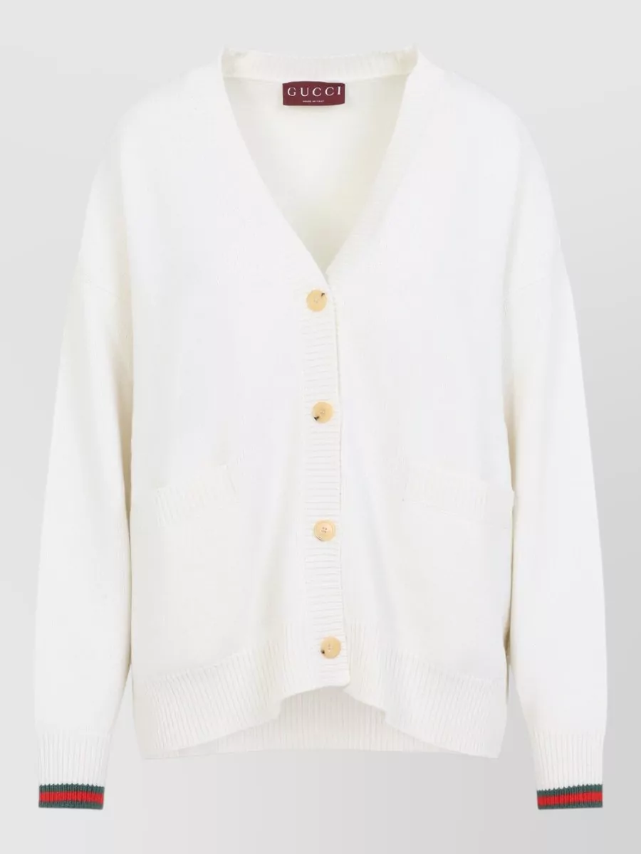 Gucci Knit Cardigan With Pockets And V-Neck